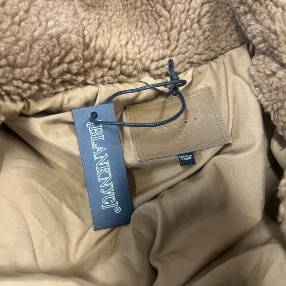 Blank NYC Under Wraps Denim And Shearling Patchwork Jacket Size XS - Picture 3 of 3